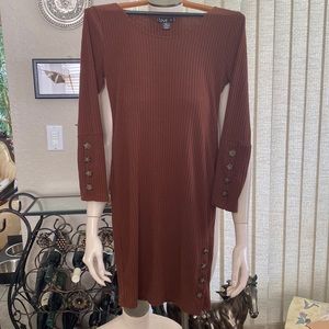 Brown Ribbed Dress
